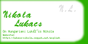 nikola lukacs business card